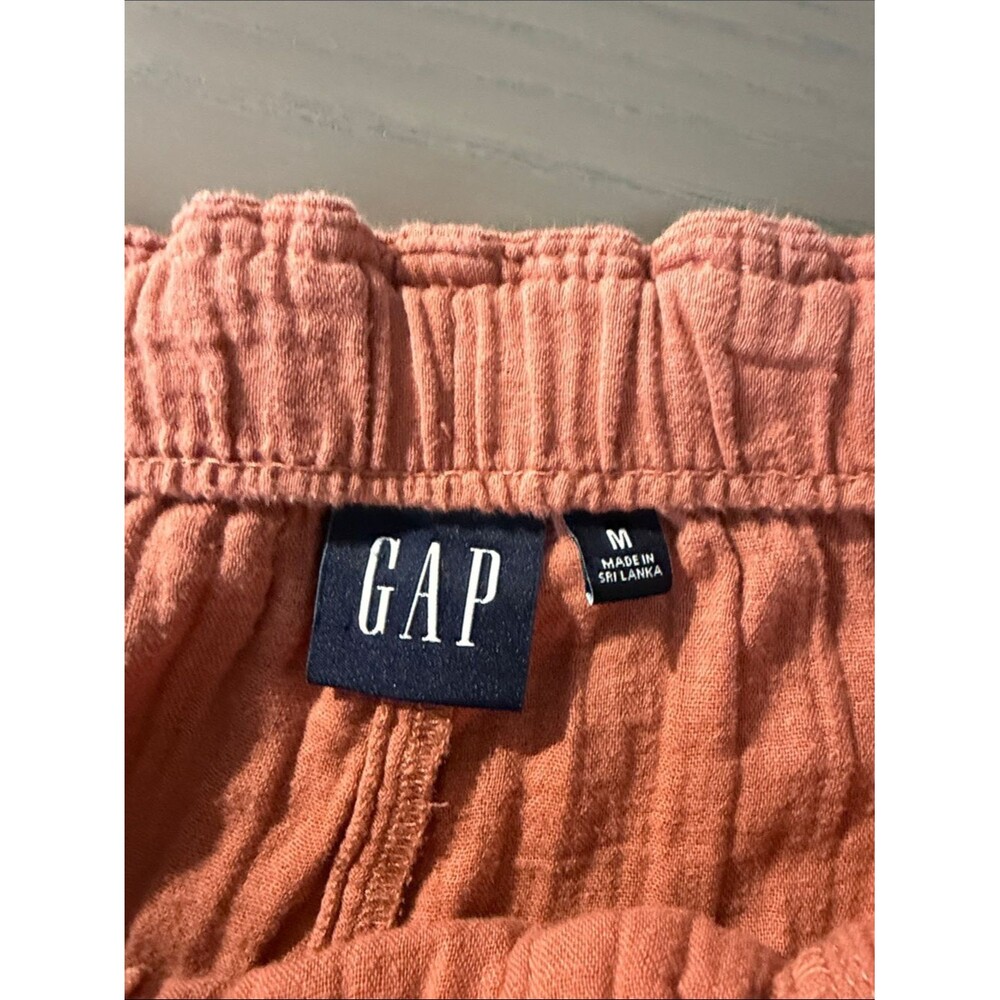 GAP 100% Cotton Gauze Pull On Cedar Wood Mauve Pants Sz M - Picture 2 of 8